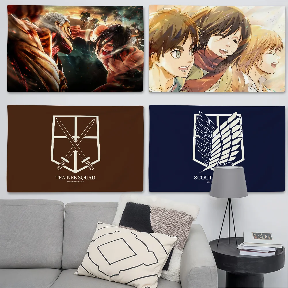 Anime A-Attack On Titan Levi Ackerman Flagge, geeignet für Geburtstagsfeiern, Wohnzimmer, Schlafzimmer und Outdoor-Camping-Dekorationen