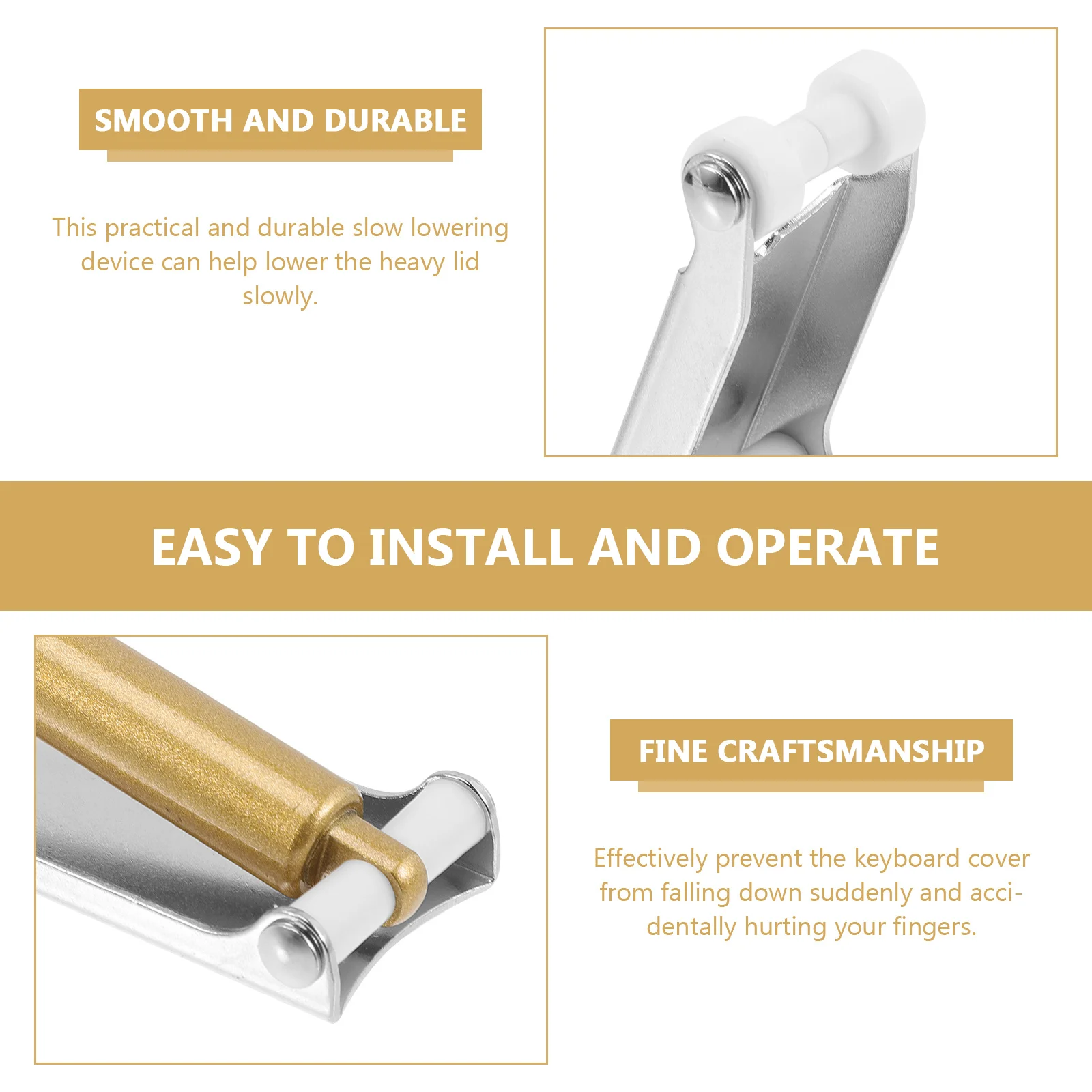 

Piano Slow Closing Device Metal Buffer For Keyboard Cover Anti Pinch Safety Accessory Descend Control Tool