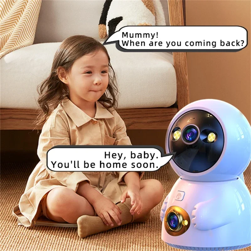 

HD 5 МП Умная мини-камера с Wi-Fi 2.4G и 5G, вызов в одно касание, автоматическое отслеживание, беспроводная внутренняя камера безопасности для дома, видеонаблюдение, монитор для ребенка
