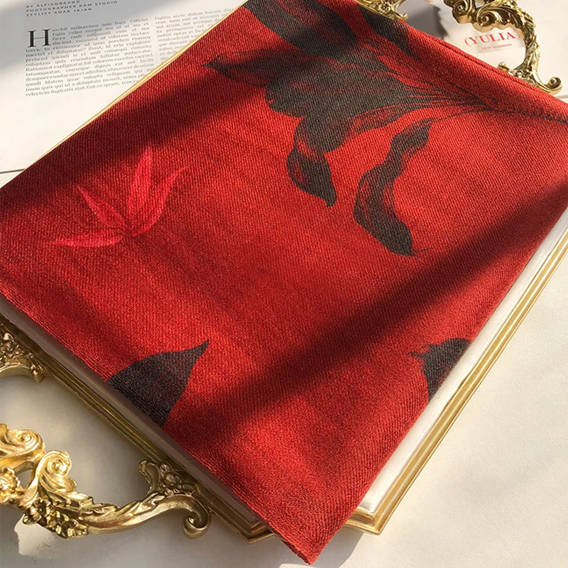 Scarf Women Printing 100% Wool Classic Design 100*200cm New Fashion