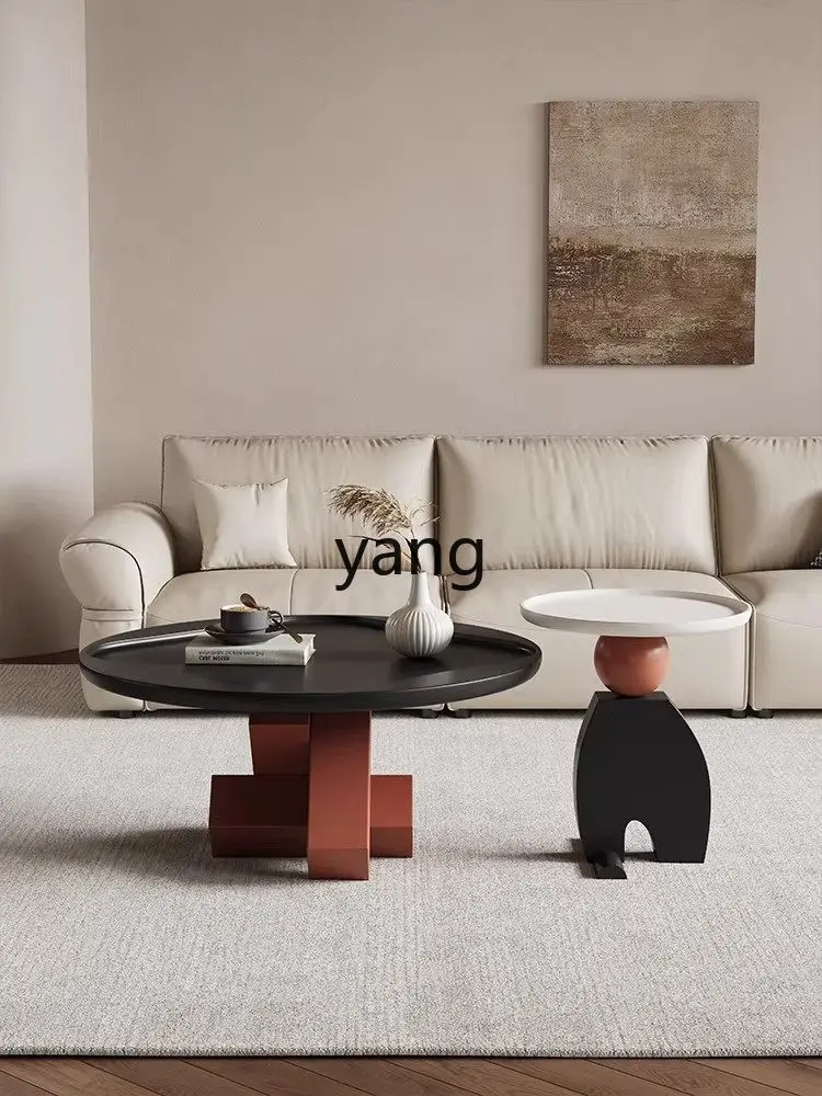 

LMM living room home coffee table combination round light luxury art creative coffee table