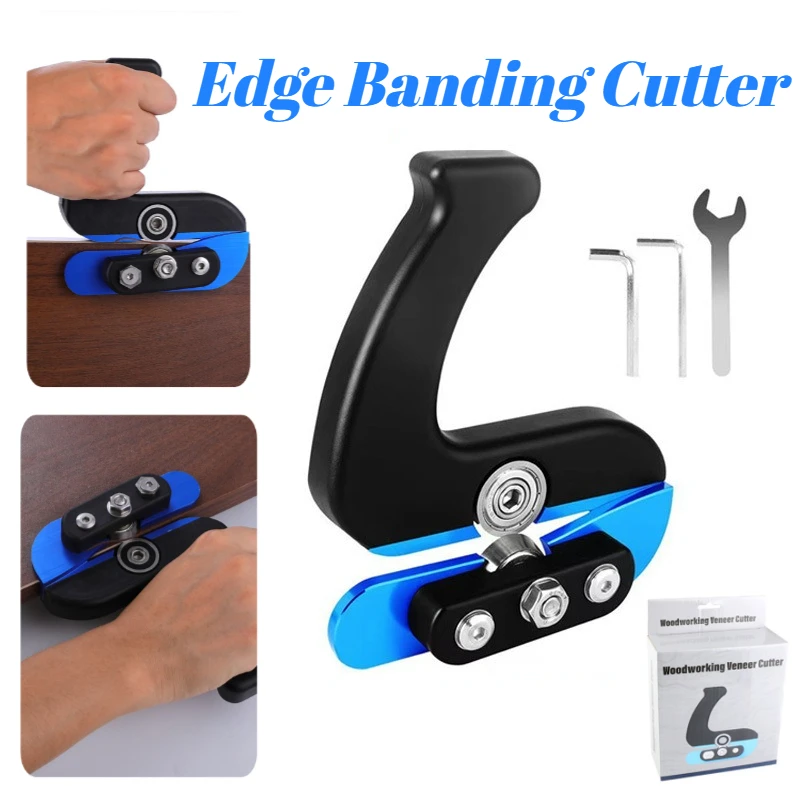 1Pc Edge Banding Cutter Dual Offset Bearings for Precision Trim Excess Material Cutter for Box/PVC/ACP/Melamine/Vinyl Laminate