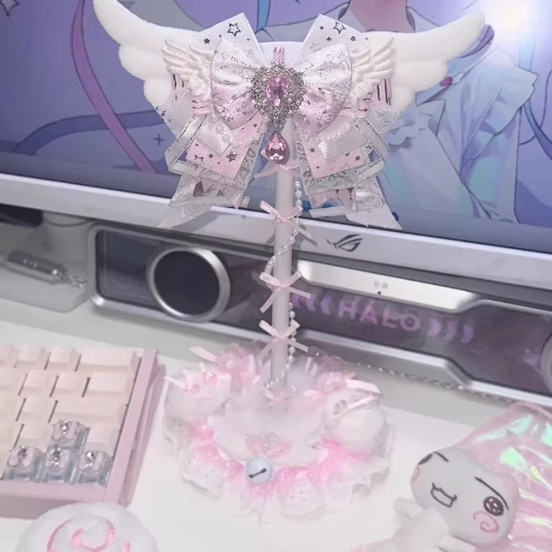 2026-new-cute-angel-wings-headphone-stand-pink-lace-bow-kawaii-lolita-headset-holder-gaming-desk-decor-earphone-display-rack