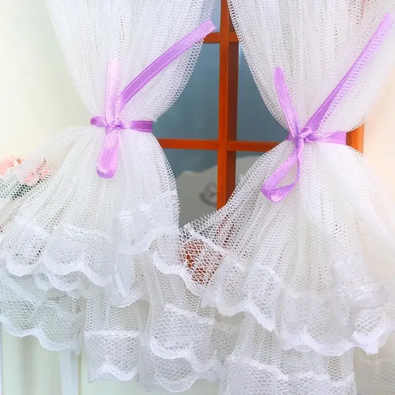 1/12 인형 집 레이스 커튼 모델 인형 집 침실 거실 장식 인형 집 가구 액세서리 마이크로 장면 장식