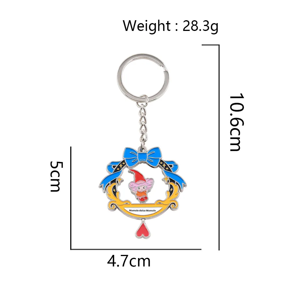 Memole Blumenkranz-Schleife Drehbarer Schlüsselanhänger Niedlicher Anime-Mädchen-Schlüsselring Retro-Rucksack-Accessoire Perfektes Geschenk für Freunde – Detail 3