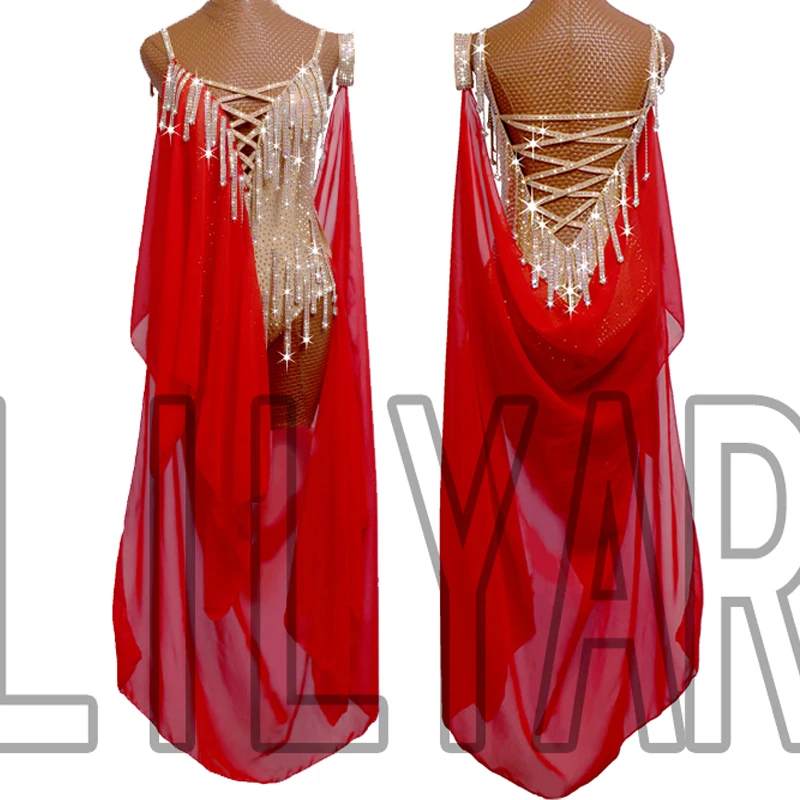 성인용 블랙 롱 백리스 섹시한 댄스 드레스, 라틴 댄스 대회 공연, 신상