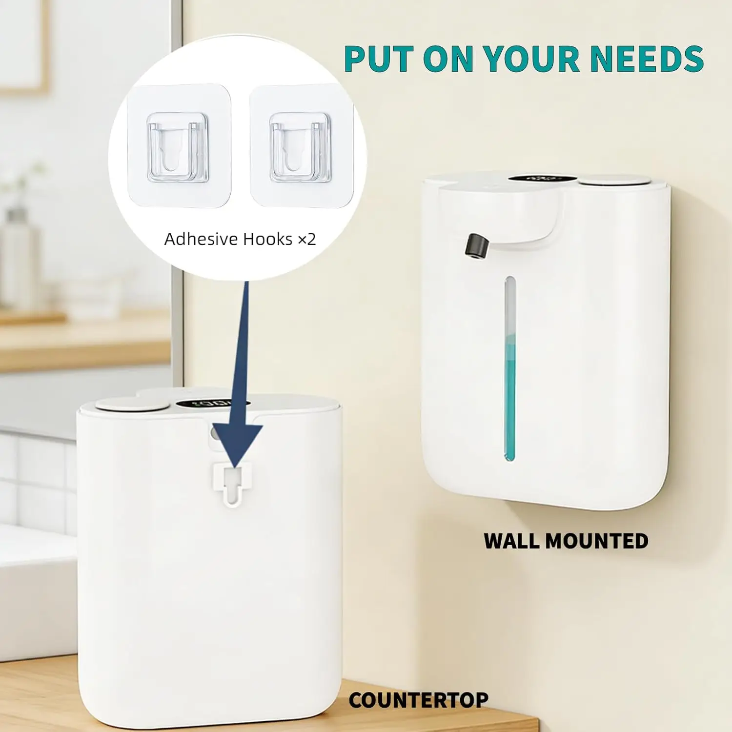 500ML Large Capacity HD Display 9-Gears Adjustable Foam/Liquid Control Automatic Sensor Soap Dispenser Portable Hand Wash Bottle