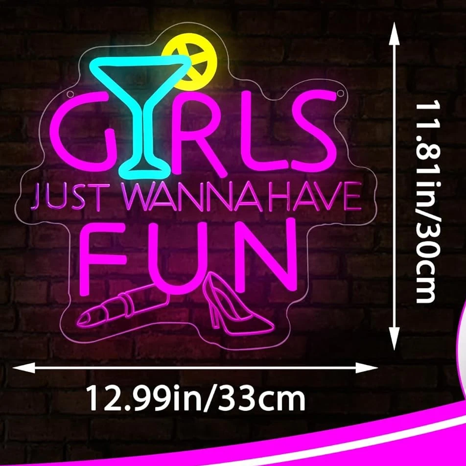 Le ragazze vogliono sono divertenti Insegna al neon Luce al neon a LED per camera da letto Birra Bar Cocktail Club Negozio Decorazioni per feste di matrimonio Regali di compleanno