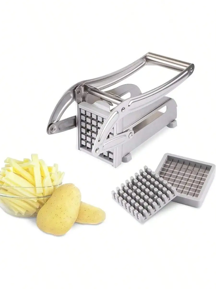 French Fry Cutter,Stainless Steel Potato Slicer Potato Chipper Potato Cutter Potato Chopper Potato Chips Maker Kitchen Food Chop
