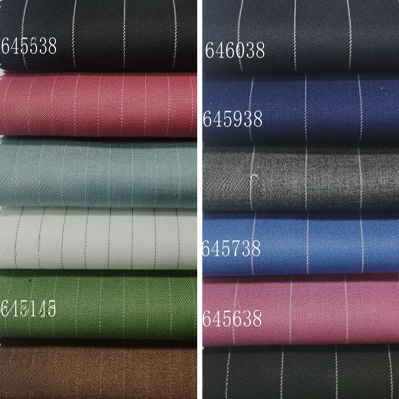 

New Anti-Wrinkle Wide Stripe Faion Fabric Spring Autumn Small Jaet Skirt Suit Pants Profional Clothing Vest Material