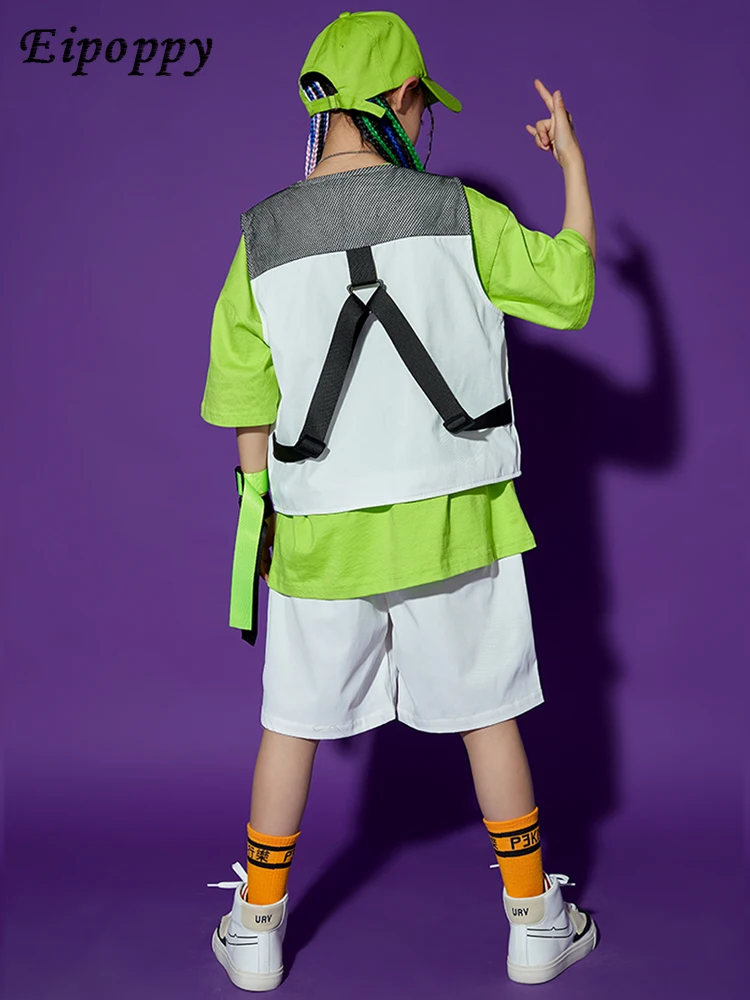 زي الهيب هوب للأطفال للفتيان والفتيات ، بدلة المنصة ، سترة رقص الجاز ، الصيف