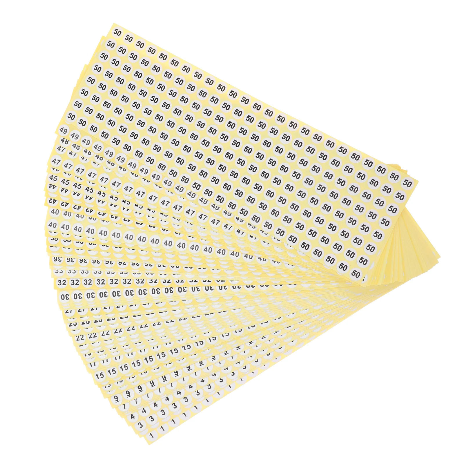 

50 Sheets Inventory Number Sticker Stickers The Circle "small Stickers" Classification