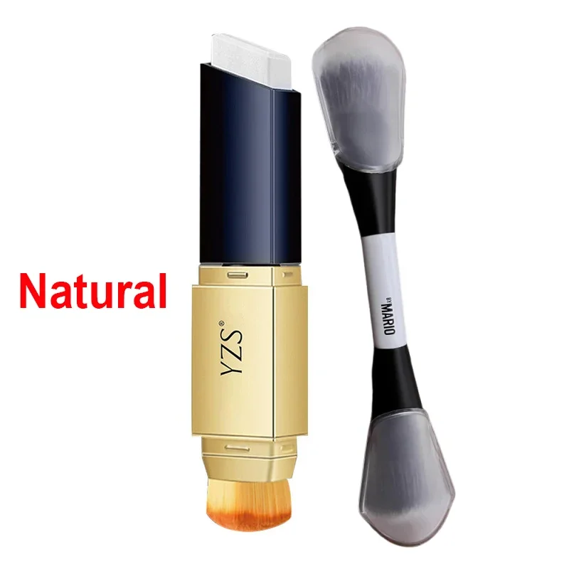 مجموعة مكياج قاعدة الوجه YZS وفرشاة F4 للتحكم في الزيت وخافي عيوب البشرة وتصحيح الهالات السوداء وخالية من الزيوت ومكياج كريم الأساس للبشرة