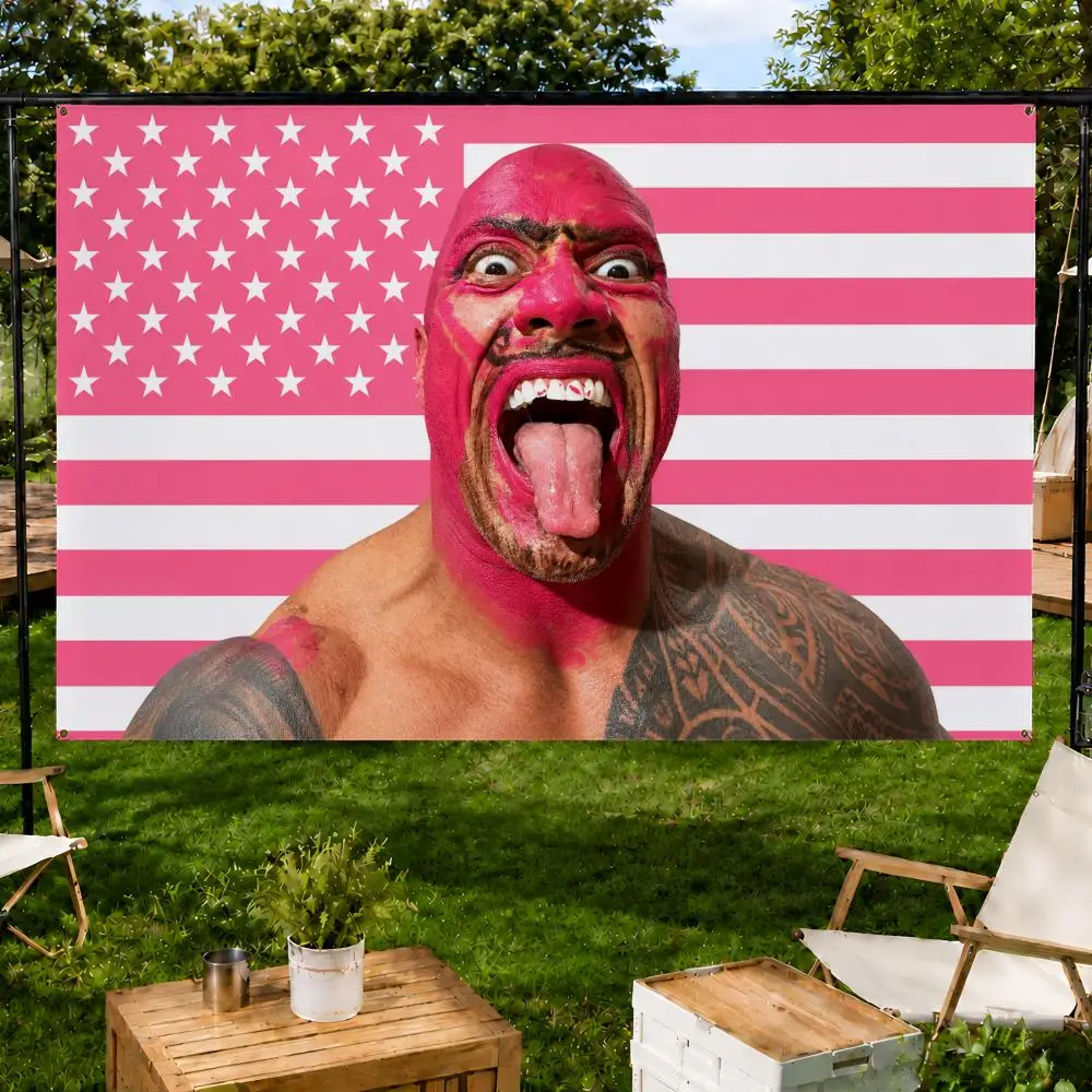 Film D-Dwayne Johnson Action Star Flags Fan support, home, dormitory, wall decoration, outdoor camping, party banners, gifts