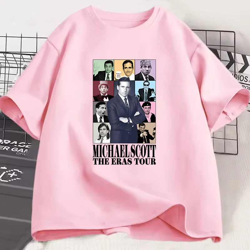 

Michael Scott The Eras Tour Office Men Women T-Shirt Funny Short Sleeve Round Neck Tee Summer Oversize Couple Top Clothing