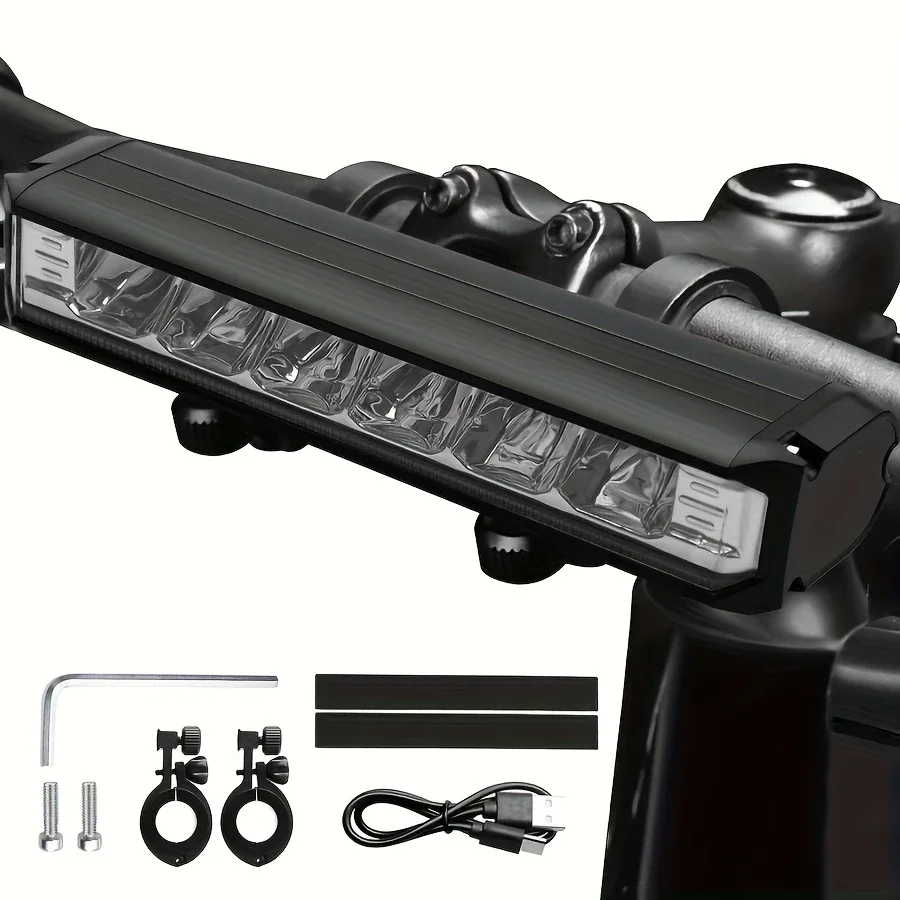 

1400 lumens + 4000mAh battery bicycle headlight, aluminum material, 6LED bicycle headlight, multiple lighting modes