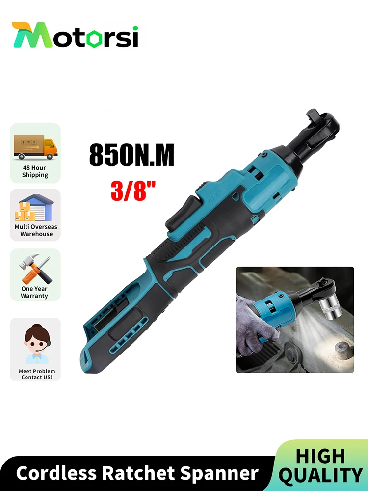 Motorsi clé à cliquet sans fil tournevis retrait vis écrou clé avec tête à cliquet 3/8 ''pour batterie Makita 18V