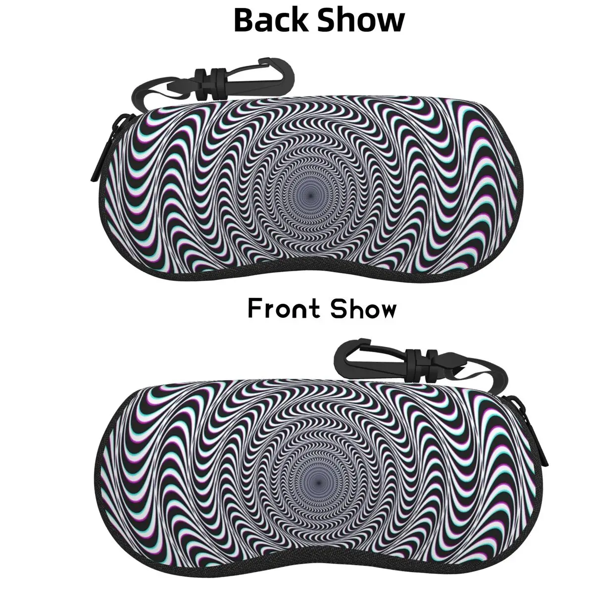 

Amazing Hypnotic Optical Illusion Hypnotic Psychedelic Spiral Shell Glasses Case Sunglasses Box Women Men Soft Eyeglass Bag