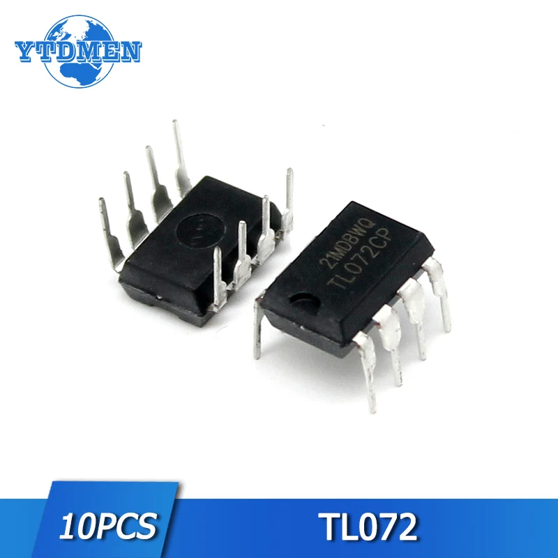 10pcs TL072 Amplifier Set DIP Low Noise FET Input Operational Amplifiers DIP-8 Integrated Circuit Electronic Component