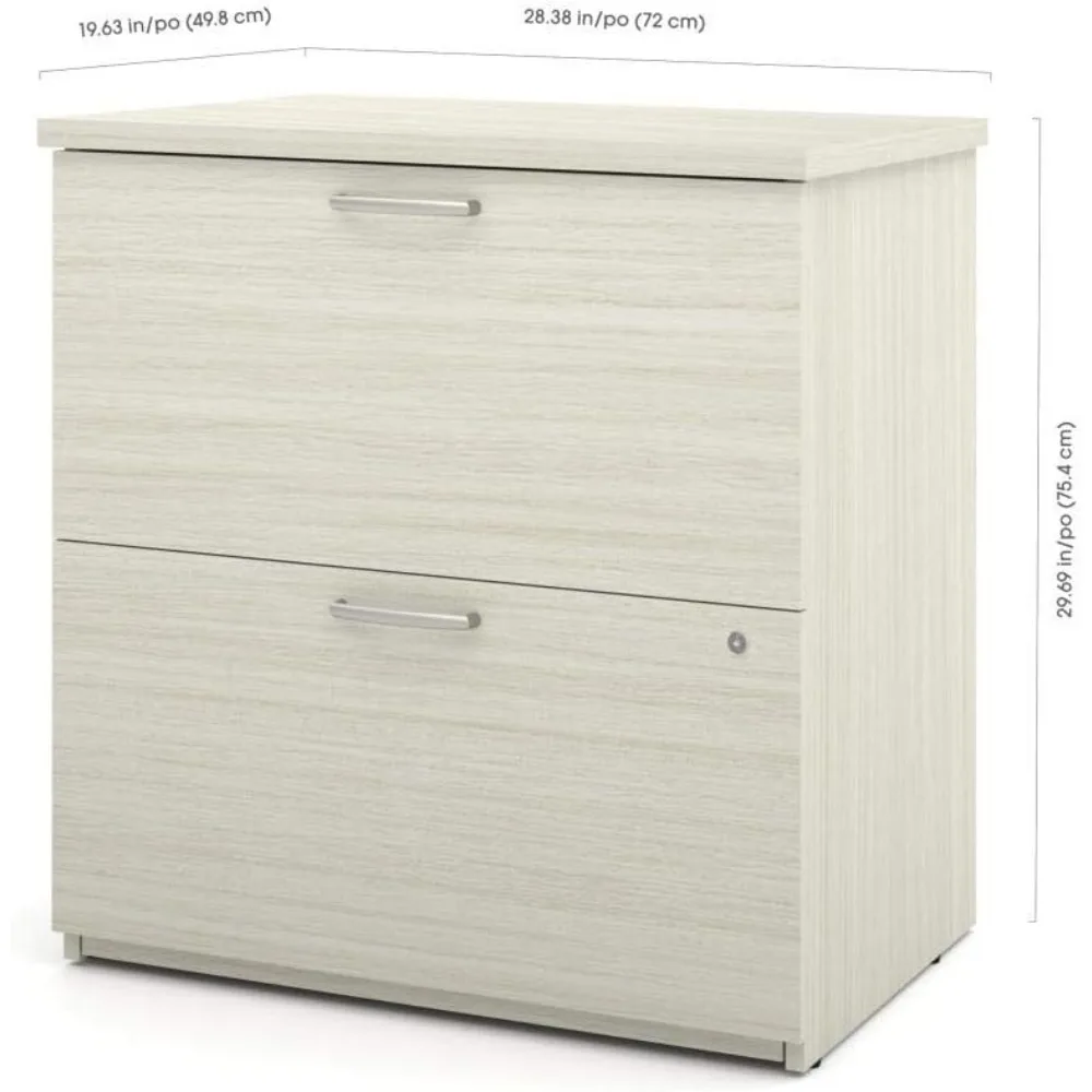 White Chocolate Finish 29W Lateral File Cabinet with Universal Storage Solutions
