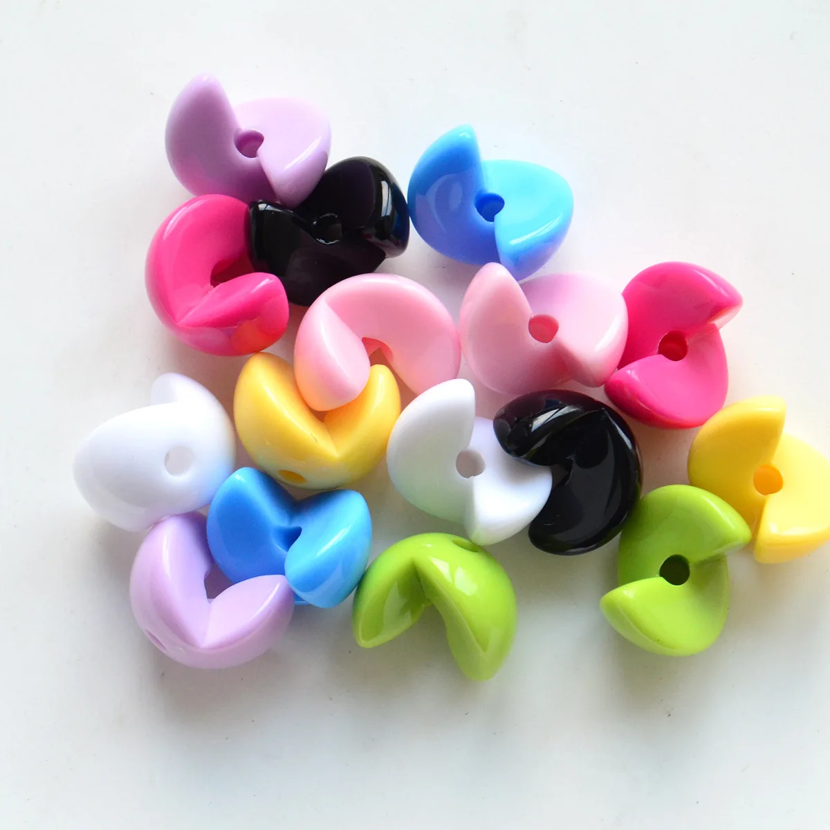 12MM Acrylic Solid Color Double Spliced Bead Straight Hole Randomly Combine Beads DIY Toy Mobile Phone Chain  Accessories 500PCS