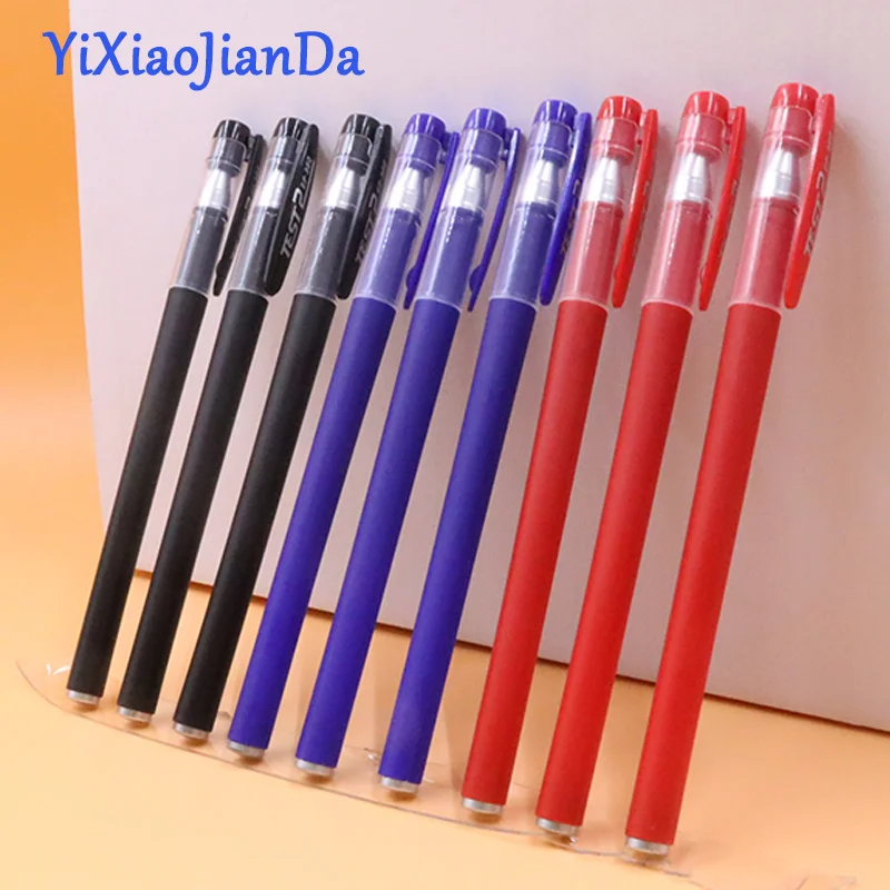 

10pcs Frosting Gel Pens Set Neutral Pen Black Blue Red Refill Gel Pen Bullet Tip Needle 0.5mm School Office Stationery Kawaii