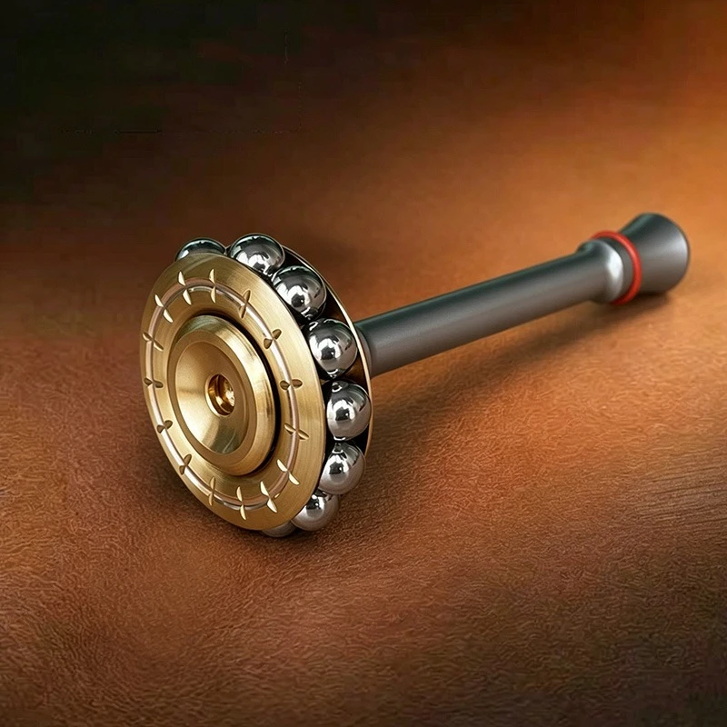 Mechanical Beads Fingertip Gyroscope Ring EDC Stress Relieving Toy Metal Sliding Block for Relieving Anxiety and Relaxation