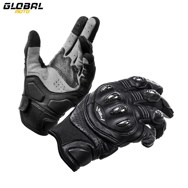 

Goat Skin Motorcycle Gloves Men Motorbike Riding Protective Touch Screen Gloves Anti Drop Wear-resistant Motocross Gloves