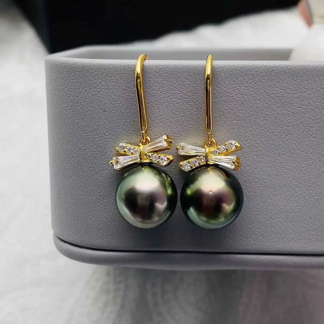 Bow Knot S925 Sterling Silver Earrings Mount Findings Settings Base Mounting Parts Accessory for 10-11mm Pearls 5 pairs/lot