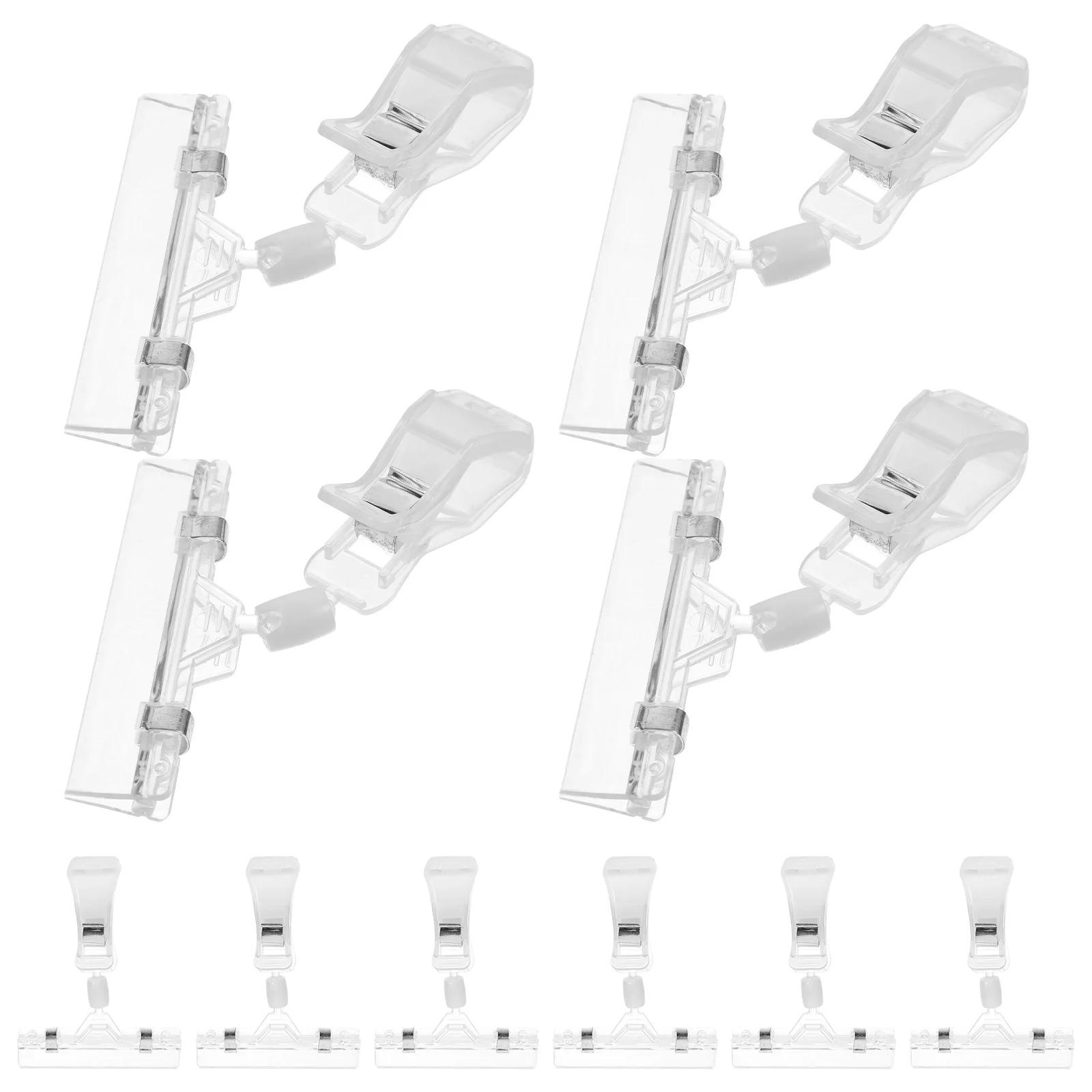 

10pcs Price Tag Poster Clip Clear Sign Holder Retail Store Plastic Double Sided Clothing Display Adjustable Clamp Card