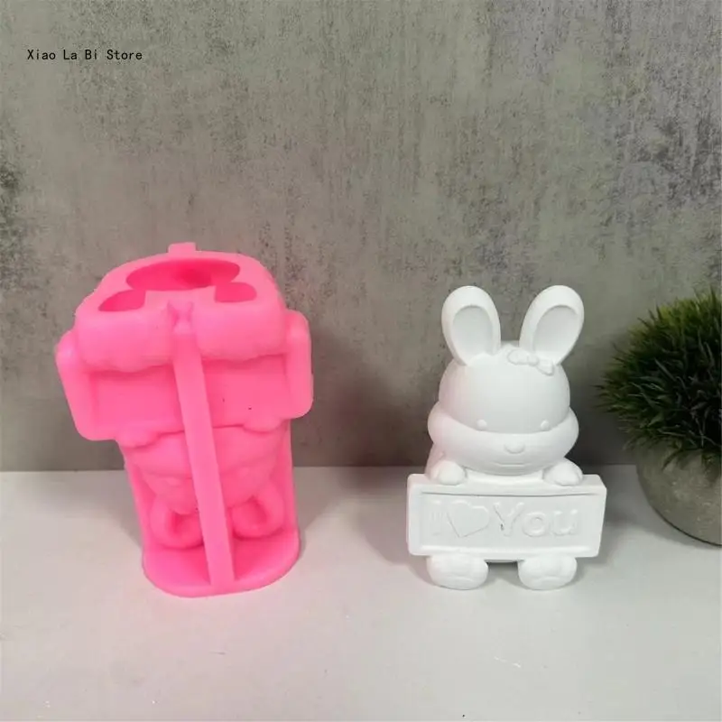 Rabbits Love Message Silicone Mould Endearing Rabbits Sign Decorations Silicone Mold for Memorable Proposals XXFD