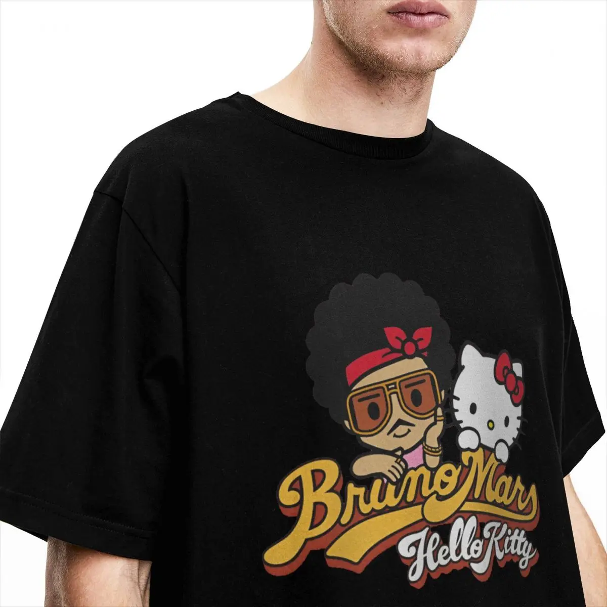 Haikyuu T-Shirt Bruno Mars Hello Kitty Pure Cotton T-Shirts Fashion Tshirt for Men Summer Y2K Retro Design Short Sleeve Top Tees