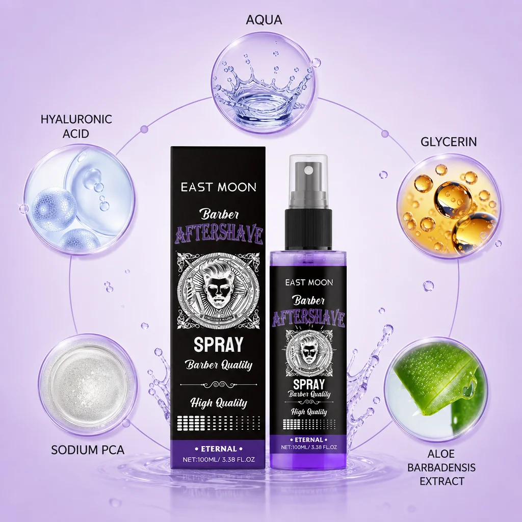 Barber Aftershave Spray For Men Fresh Soothing Hydrating Gentle Non‑Irritating Post Shave Care Spray For Barber Home Daily Use
