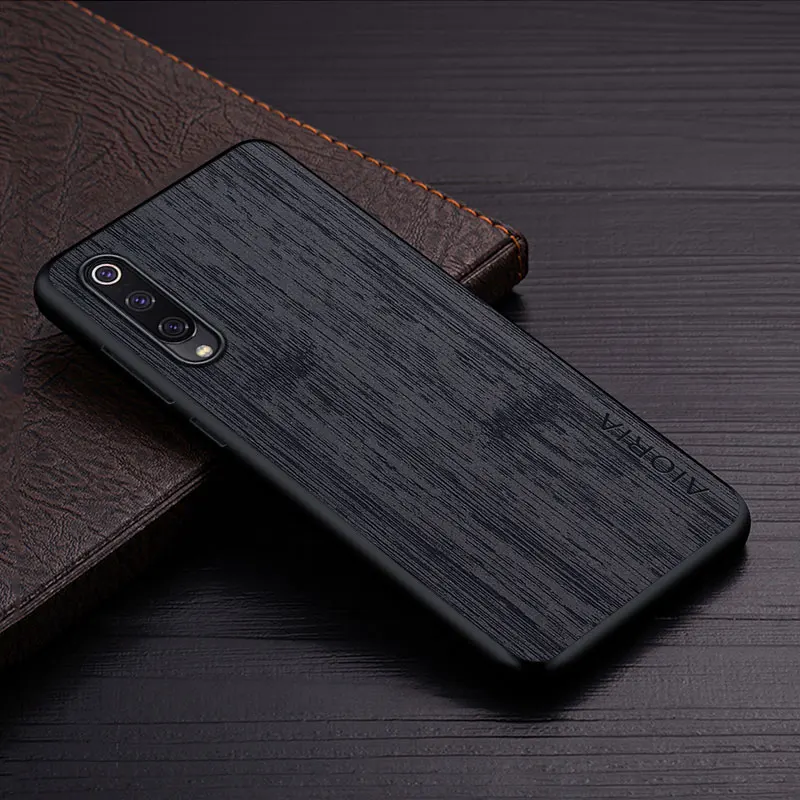 Case For Xiaomi Mi 9 Lite SE funda bamboo wood pattern Leather cover Luxury coque for xiaomi mi 9 lite case Cover