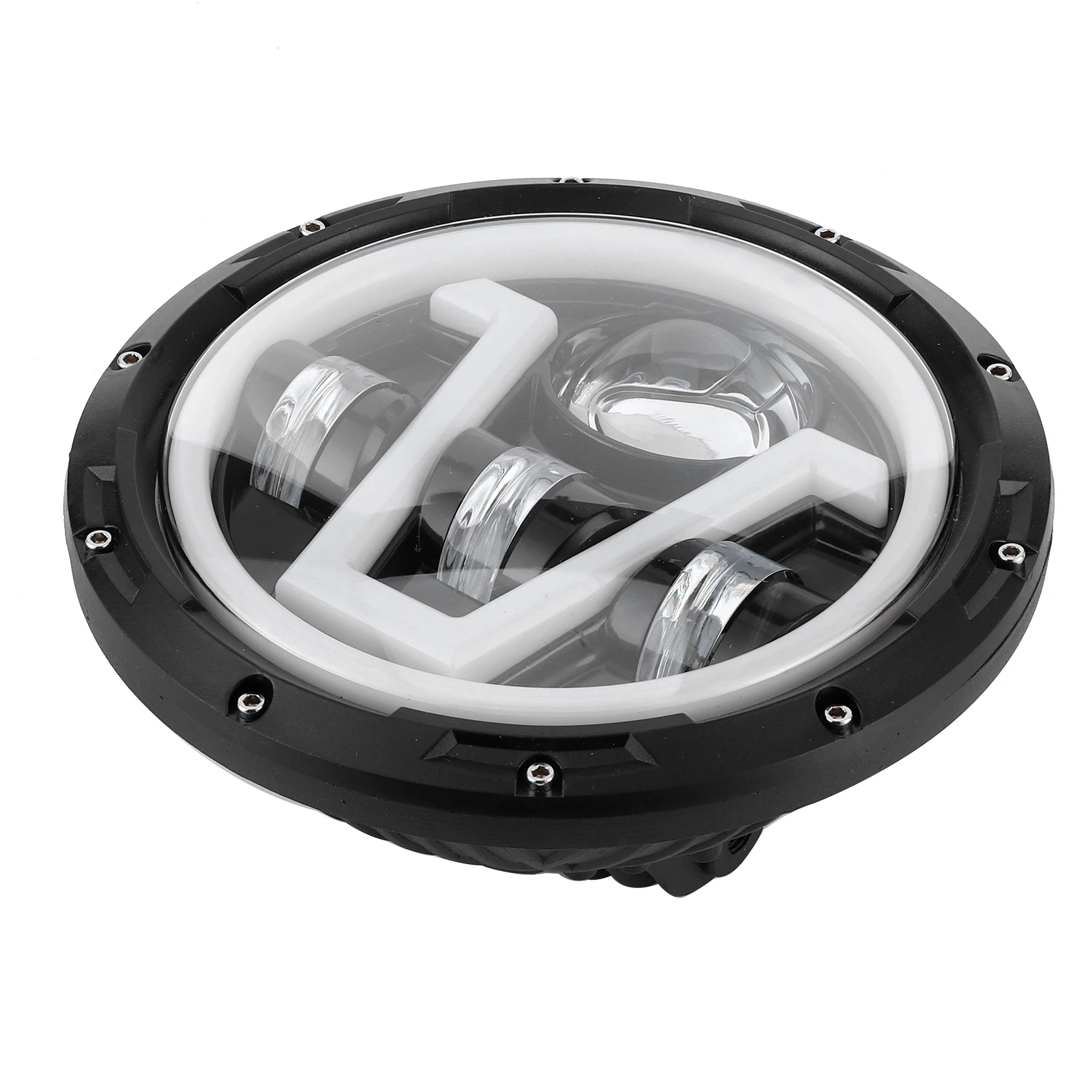 مصباح أمامي LED مستدير 7 بوصة أبيض أصفر فاتح IP67 مقاوم للماء مناسب لسيارة جيب رانجلر JK 2007-2018