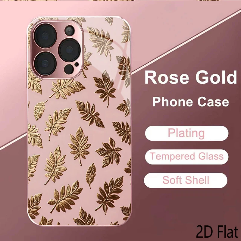 dLeaves 2DFlat für iPhone 17 18 16 15 14 13 12 11 Pro Max XS XR 8 7Plus Handyhülle Stoßfeste Schutzhülle für die Rückseite