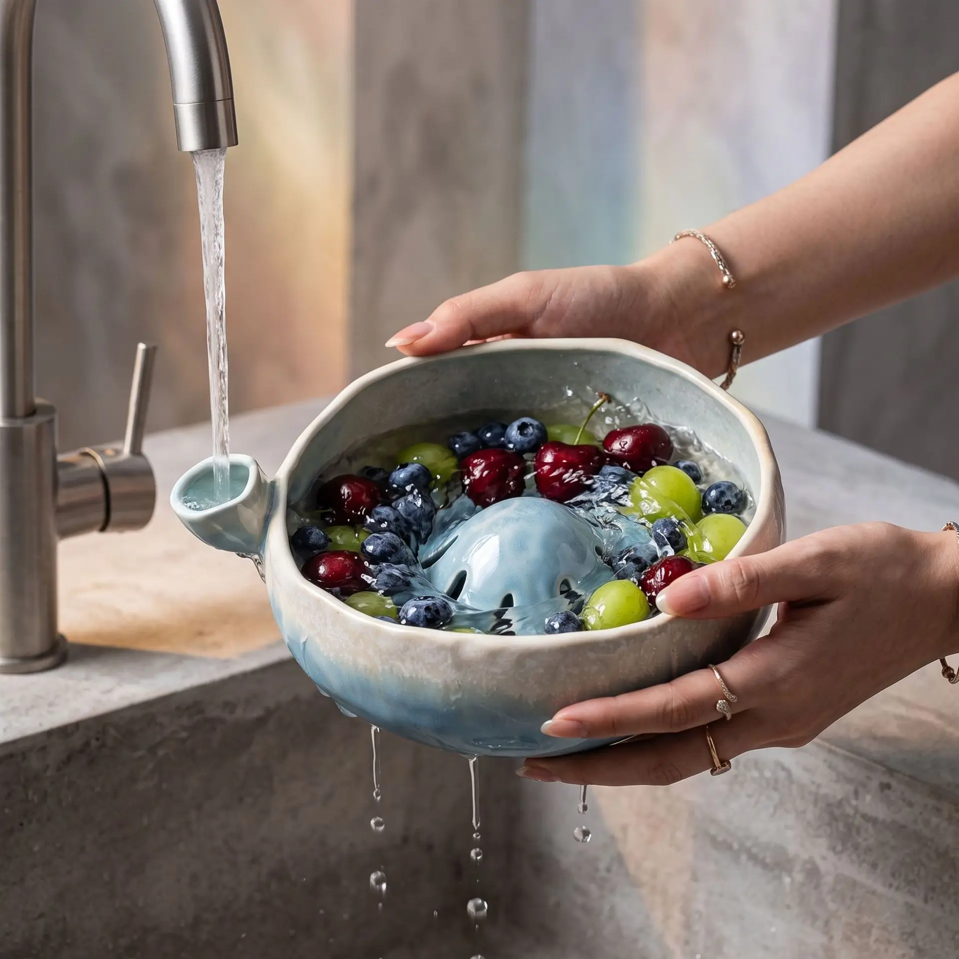 Vegetable Washer Colander Bowl Automatic Vortex Washing Bowl Kitchen Drainer Strainer for Home Kitchen Fruit Vegetable Wash