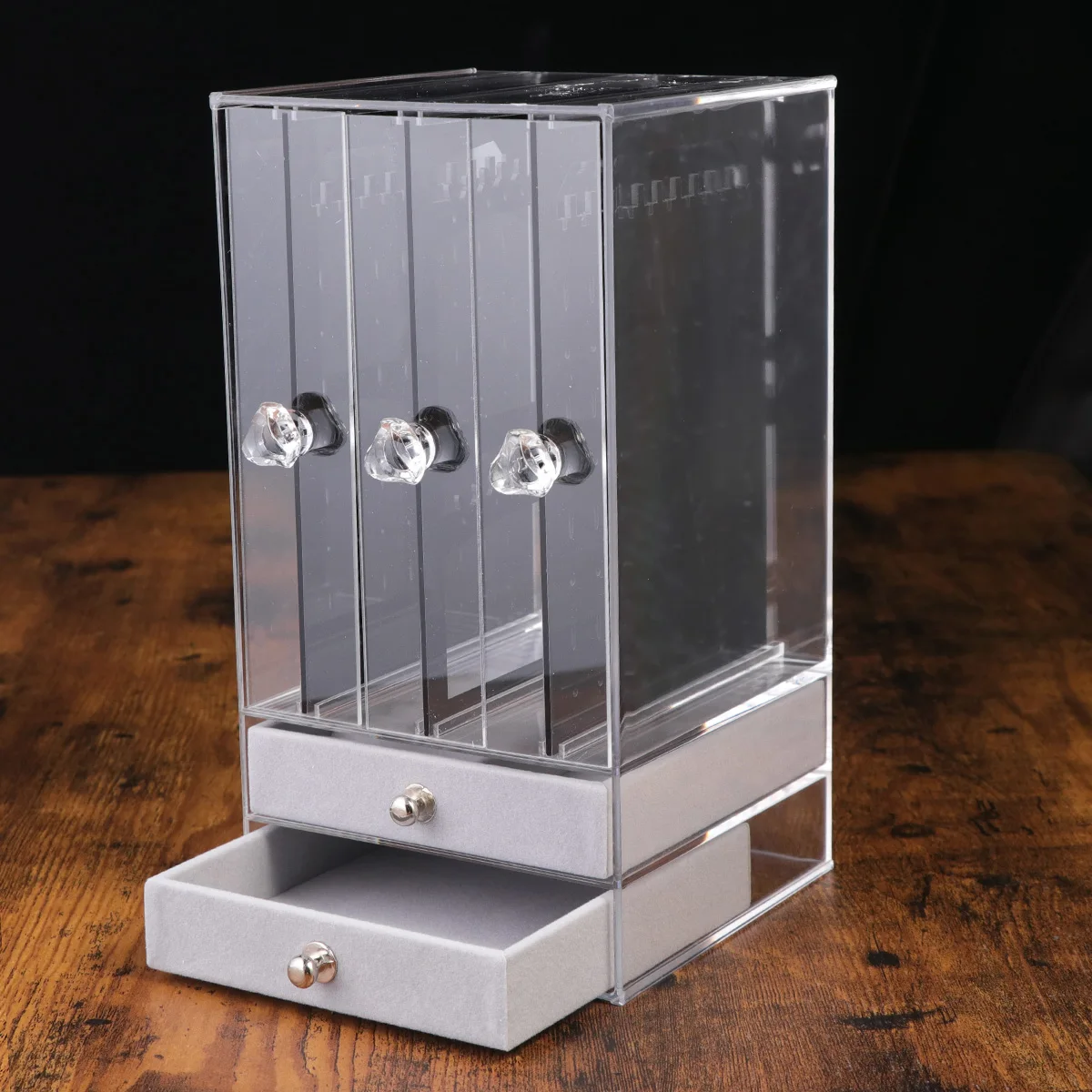 

Jewelry Storage Box Organizer Tray Display Stand À Earring Rack Container Holder