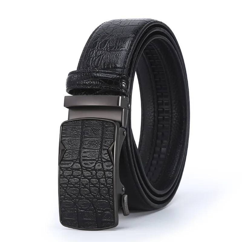 3.5cm Business Men's Belt Crocodile Leather Casual Black Automatic Buckle Suit Pants Designer Belt Men Wholesale