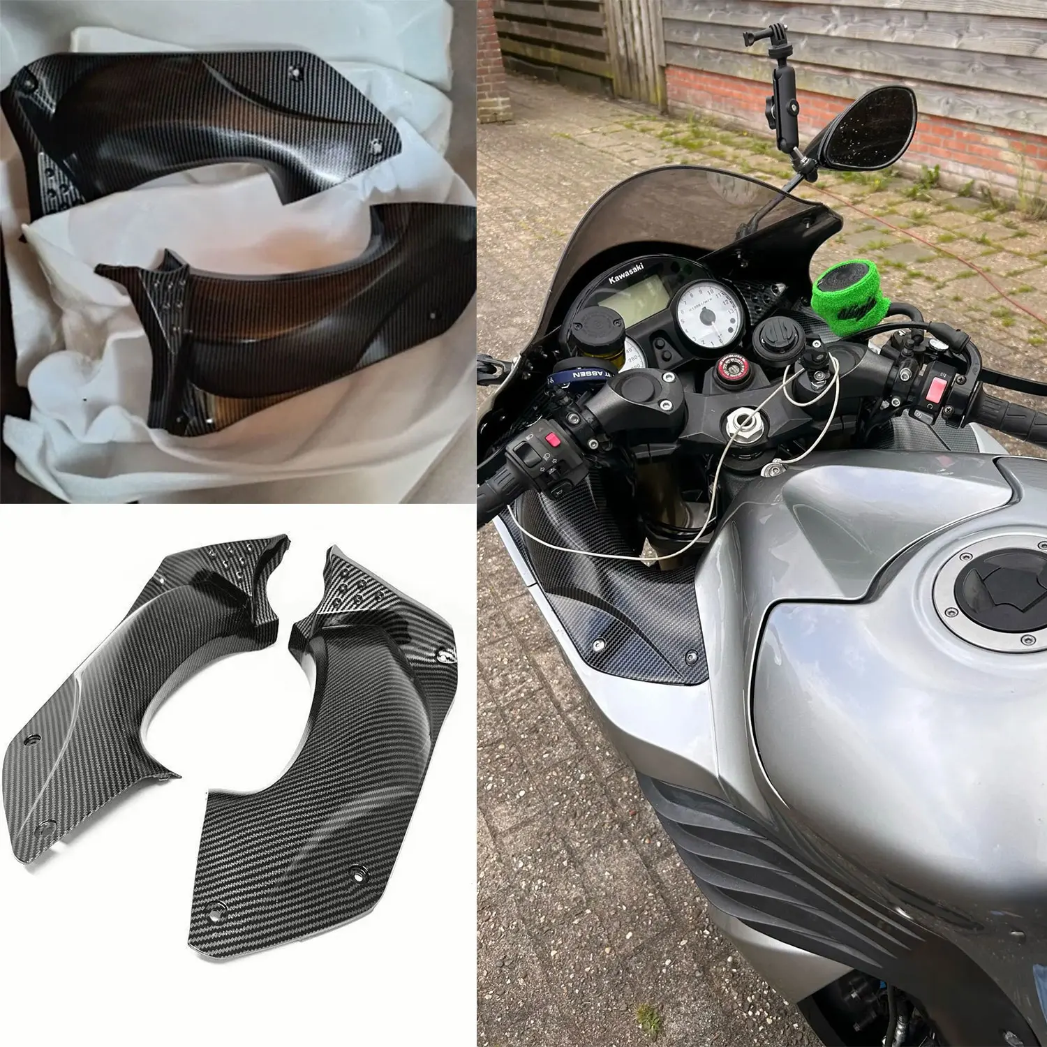 For Kawasaki ZX 14R ZX14R 2006 -2011 ZX-14R ZZR 1400 Dash Cover Fairing Upper Front Nose Cowl Air Intake Duct Side Cover Panel