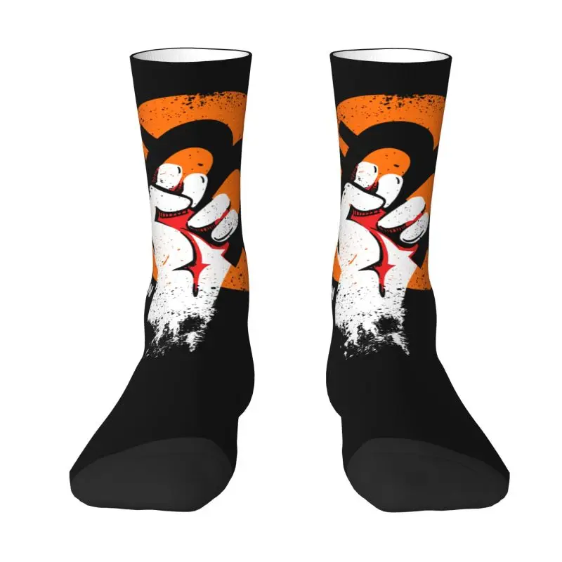 Cool Men's Power Bitcoin Dress Socks Unisex Breathbale Warm 3D Printing Cryptocurrency Btc Blockchain Geek Crew Socks
