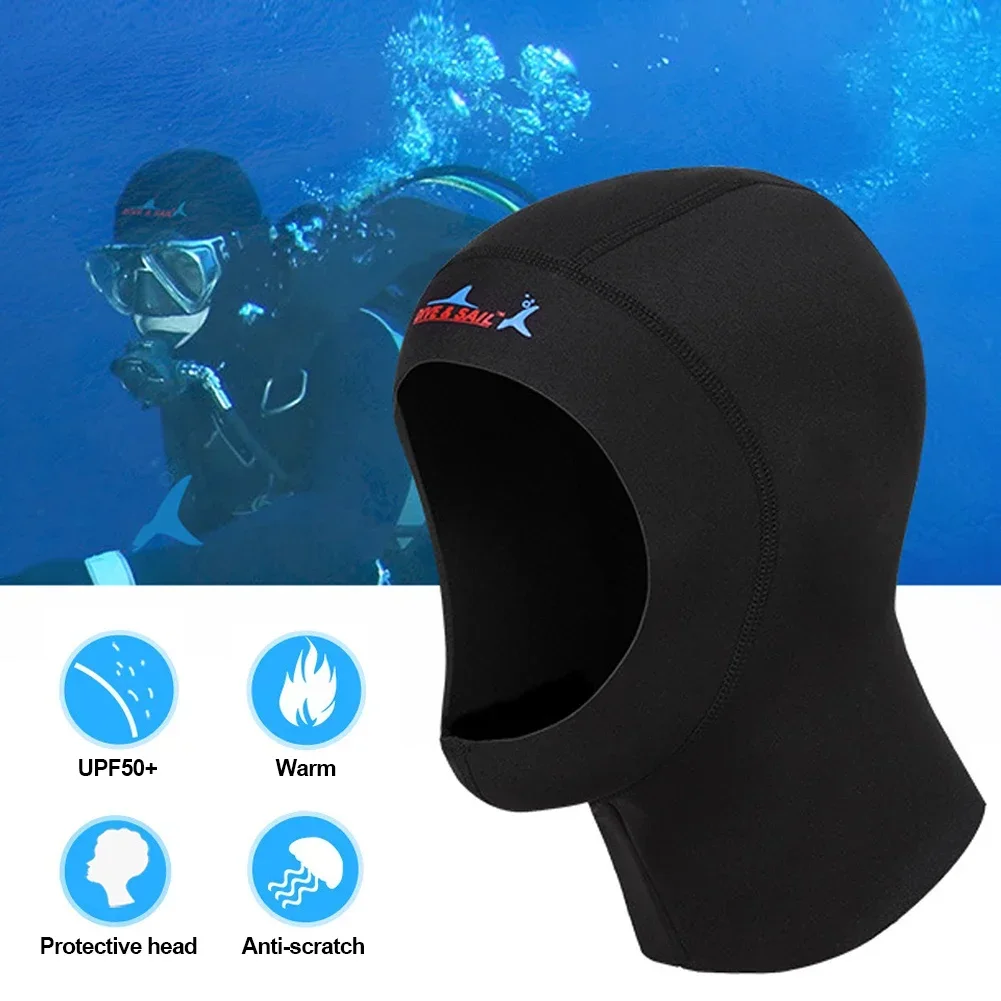 1mm Scuba Diving Cap Neoprene Protect Hair Swimming Hat With Shoulder Snorkeling Equipment Hat Hood Neck Cover Natation