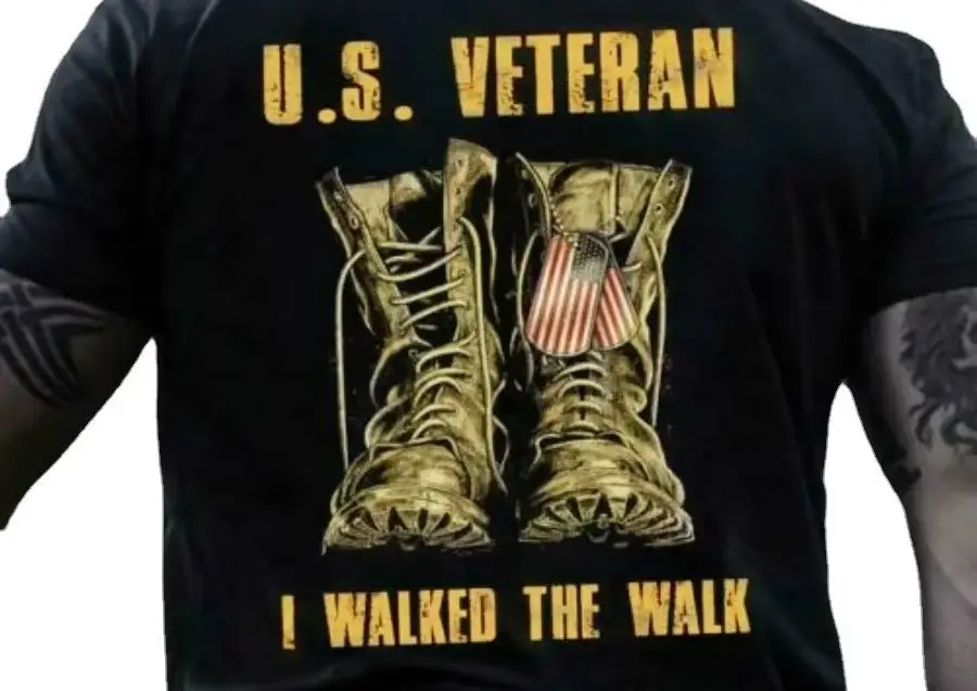

US Veteran I Walked The Walk Men T-Shirt Cotton O-Neck Short Sleeve Men's T Shirt New Size S-3XL