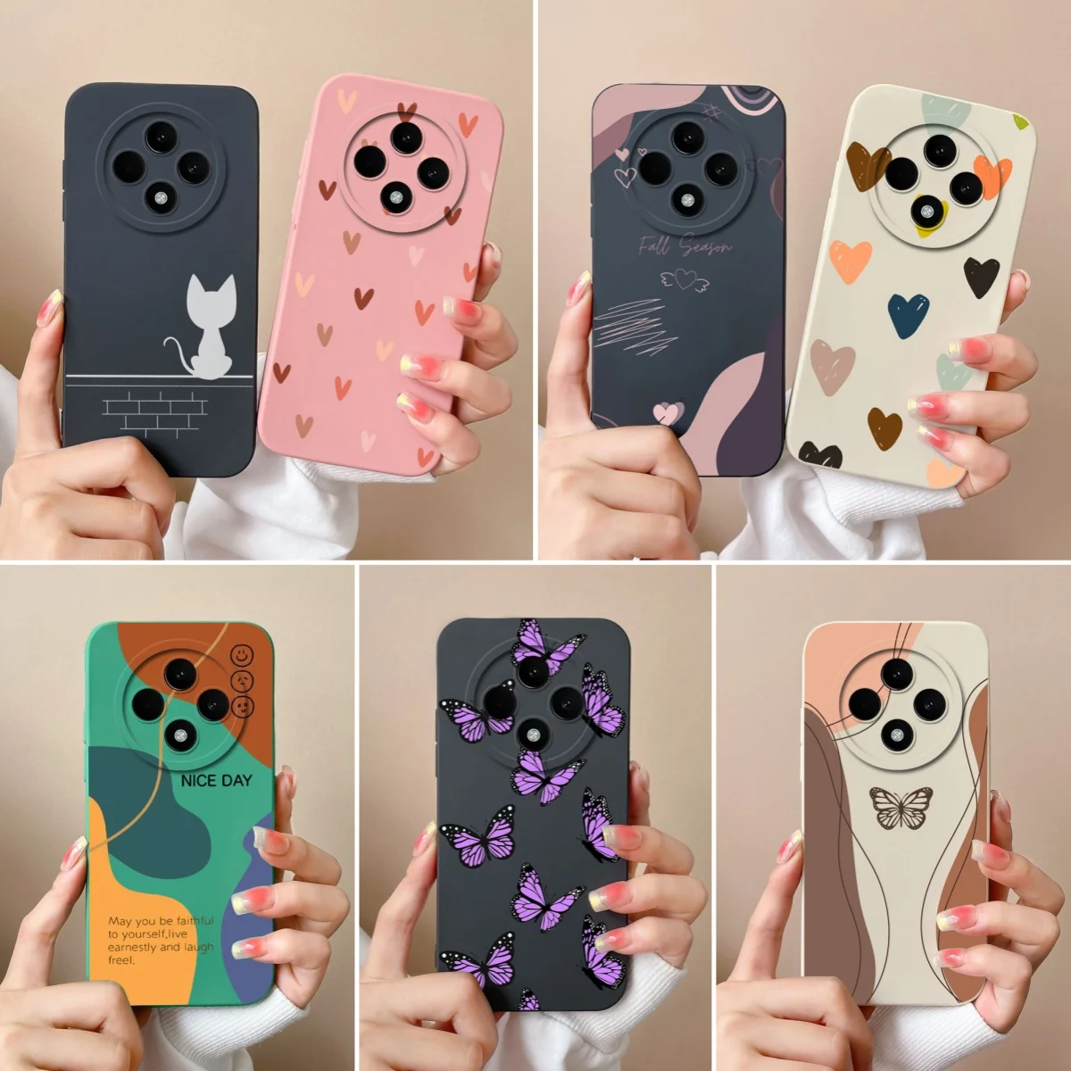 Love Heart Case For Oppo Reno 12F Phone Shell Soft Liquid Silicone Camera Protection Back Cover For Oppo Reno12F 12 F Bumper