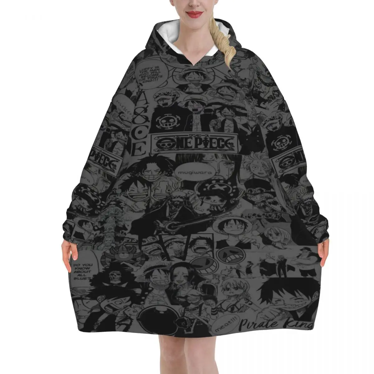 

Луффи Зоро Тони Чоппер аниме одеяло толстовка большого размера носимый свитшот одеяло теплые подарки для женщин девочек подруга