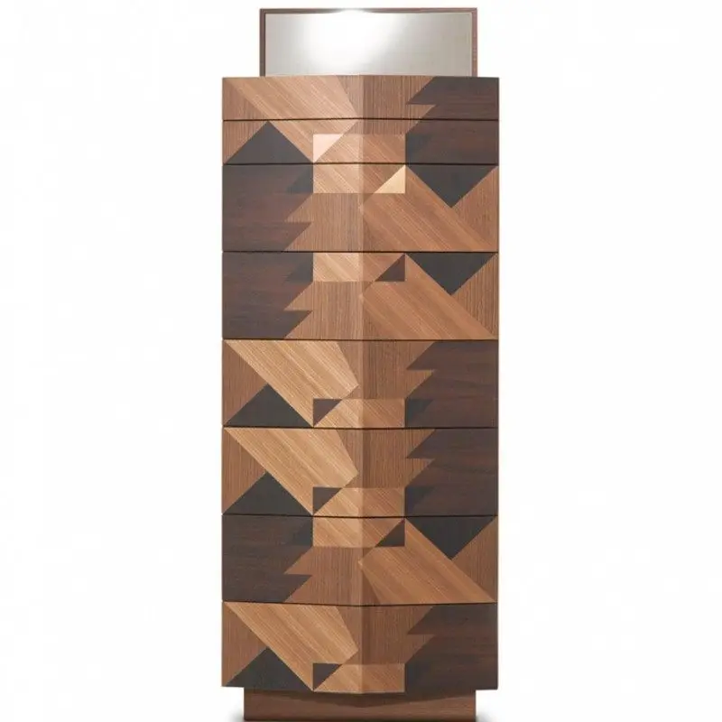 Light luxury solid wood high cabinet bucket cbinet living room wall locker retro parquet bucket cabinet art side cabint floor