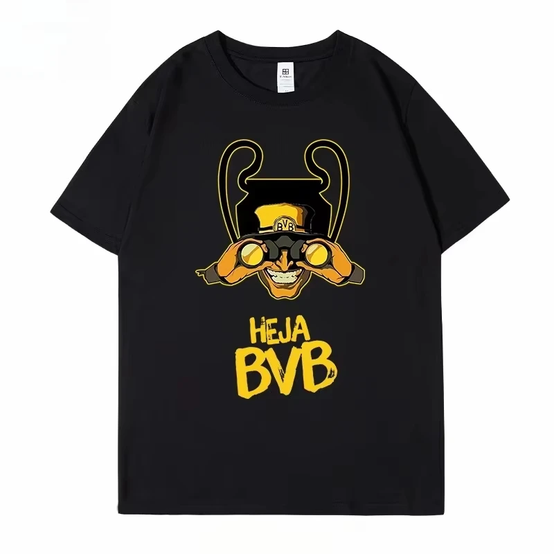 Das kurzärmlige T-Shirt von Borussia Dortmund in der Bundesliga und dem kurzärmeligen Mann von Bumblebee in der Champions League