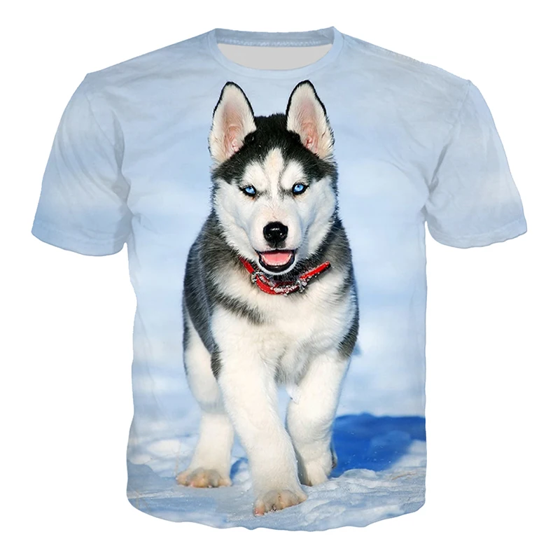 Animal Pet Dog 3D Print T-shirts Summer Men Woman Short Sleeve Casual Tees Fashion Streetwear Harajuku T Shirt Kid Tops Clothing