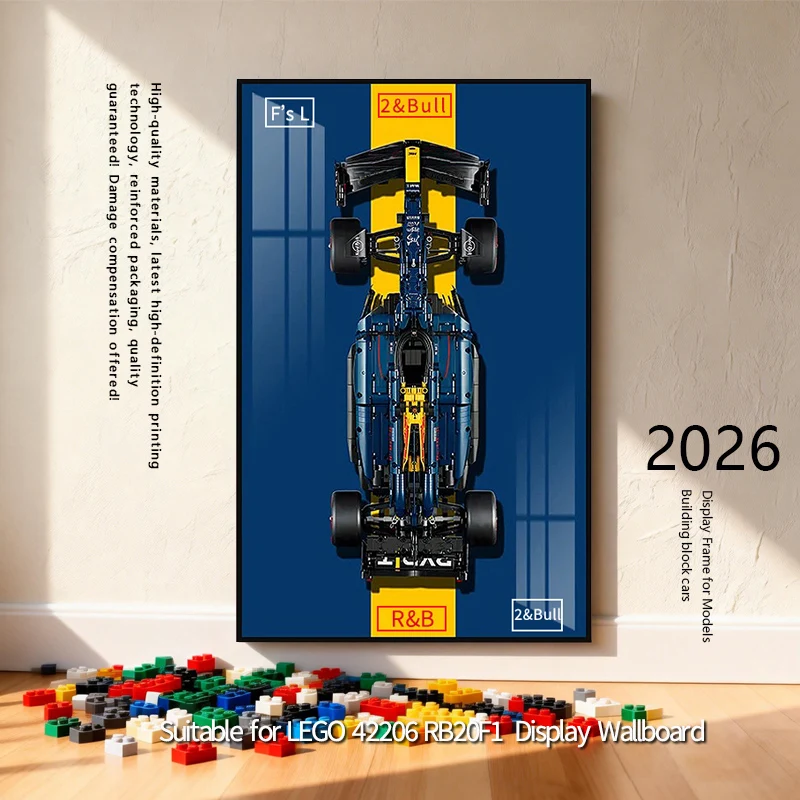 

2026 NEW Display Wallboard Photo Frame Suitable for LEGO 42206 RB20 F1 building block car model Wall Mount Display box
