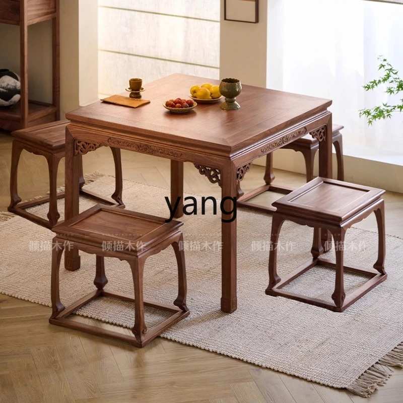 

YHM solid wood small apartment household dining table Zen tea table